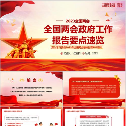 深入学习贯彻2023年全国两会政府工作报告要点速览党课PPT课件