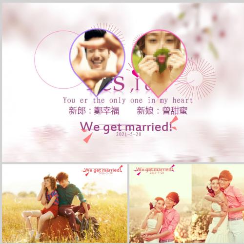 浪漫唯美婚礼电子相册动态婚礼PPT模板