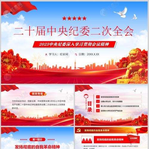 贯彻落实二十届中央纪委二次全会精神课件PPT模板含讲稿