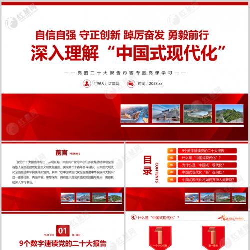 学习二十大丨深入理解中国式现代化新道路课件PPT模板含讲稿